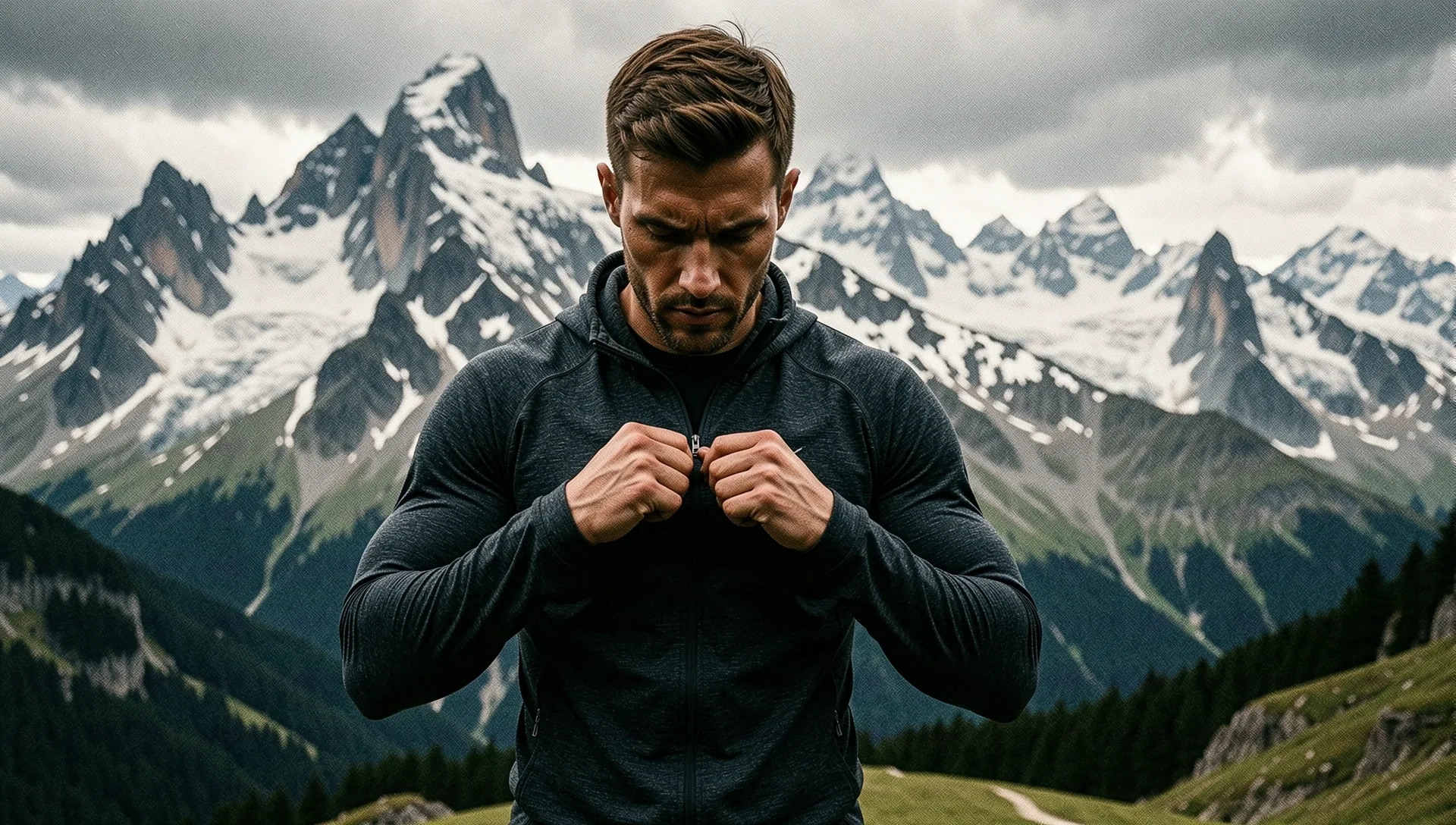Athletic training in Swiss Alps